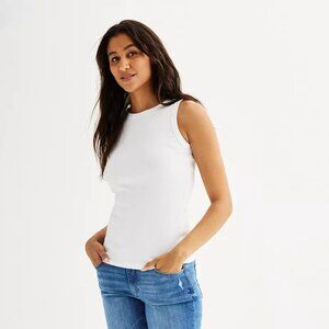 Women's Sonoma Goods For Life High Neck Layering Tank Top Vital White